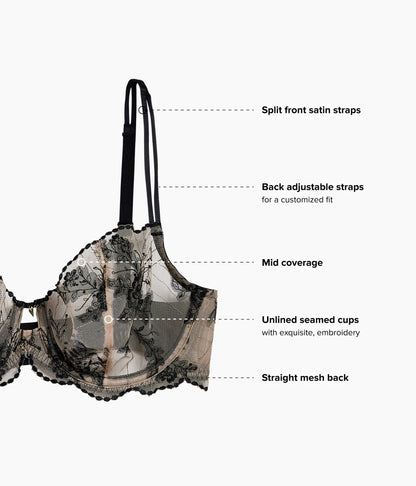 Midnight Soiree Underwire Bra - Caviar | Wacoal Essential
