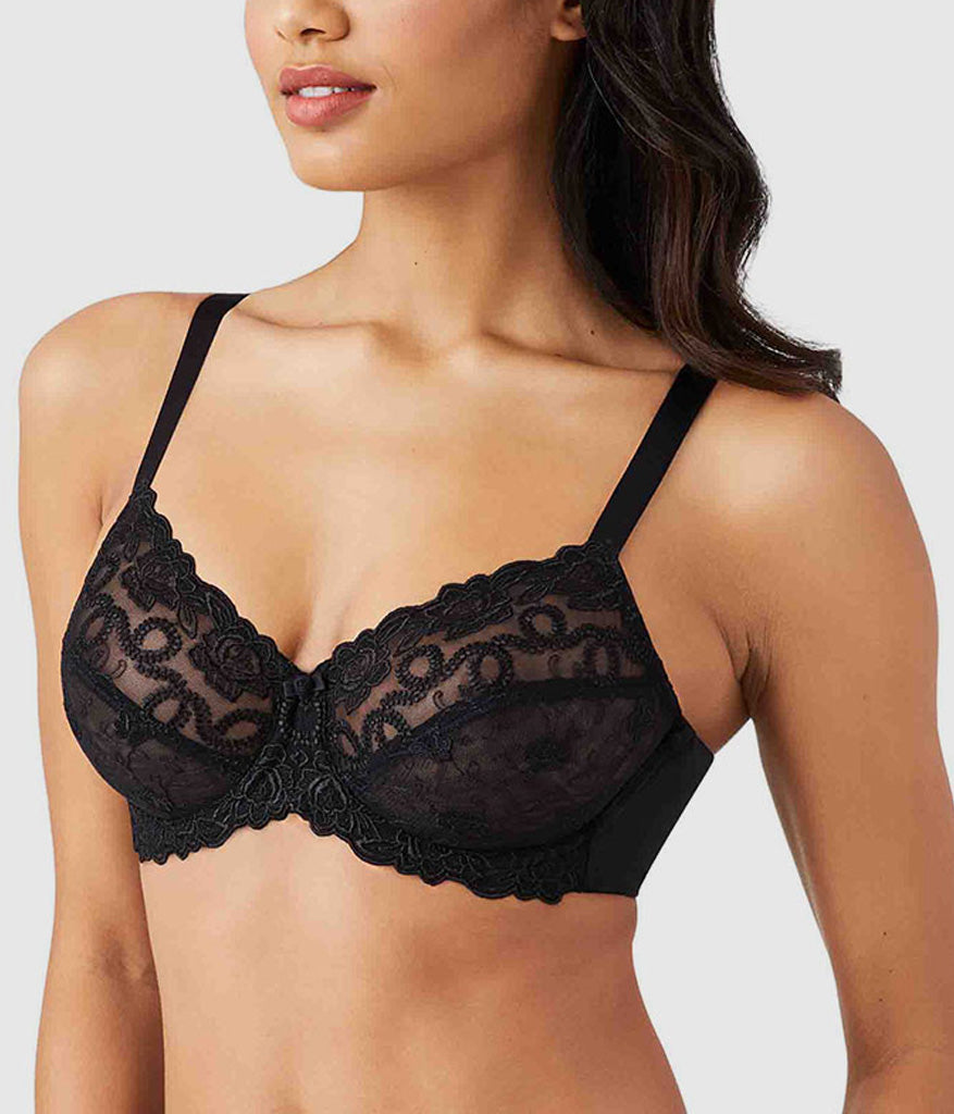 Renaissance Rose Underwire Bra - Black | Wacoal Customer Favorite
