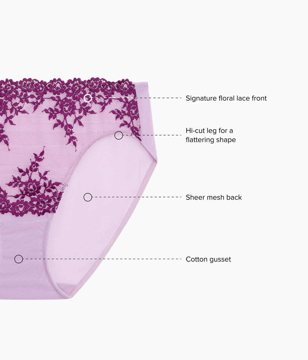 Embrace Lace® Hi-Cut - Lavender Sage/Dark Purple | Wacoal Featured
