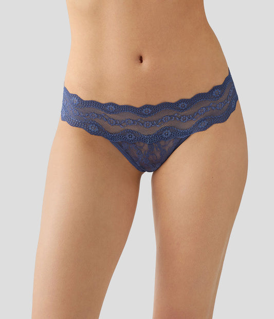 Lace Kiss Thong - Crown Blue | Wacoal Quality