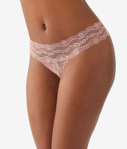 Lace Kiss Thong - Burlwood | Wacoal Everyday
