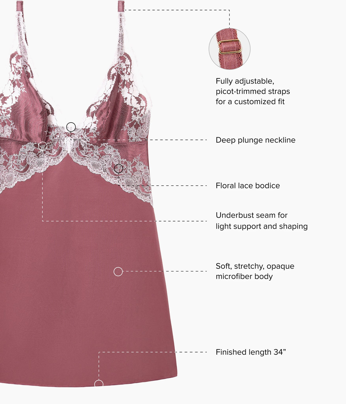 Modern Affair Chemise - Rose Brown/Cradle Pink | Wacoal Premium