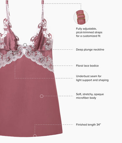Modern Affair Chemise - Rose Brown/Cradle Pink | Wacoal Premium