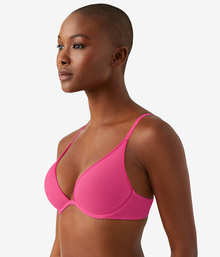 Cotton To A Tee Plunge T-Shirt Bra - Raspberry Sorbet | Wacoal Popular