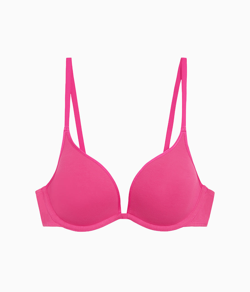 Cotton To A Tee Plunge T-Shirt Bra - Raspberry Sorbet | Wacoal Popular