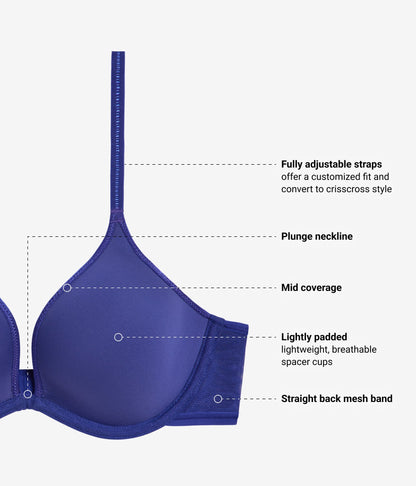 Full Transparency Plunge T-Shirt Bra - Spectrum Blue | Wacoal Discount