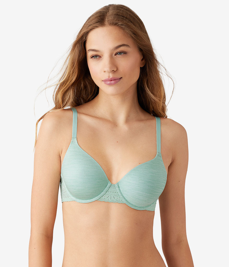 Future Foundation T-Shirt Bra with Lace - Silt Green Heather | Wacoal Recommended