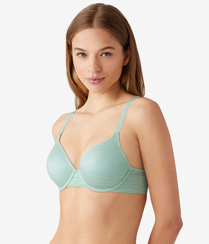 Future Foundation T-Shirt Bra with Lace - Silt Green Heather | Wacoal Recommended