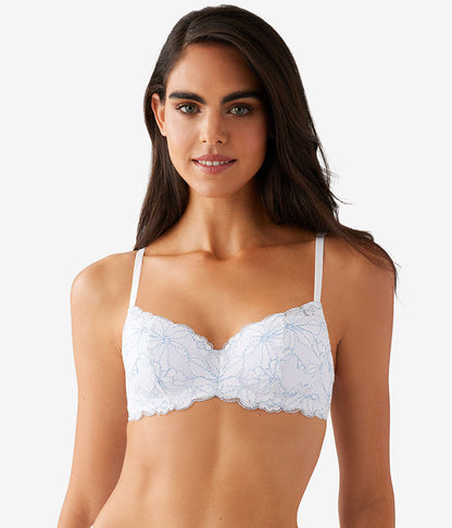 Feeling Famous Balconette Contour Bra - White/Frozen Fjord | Wacoal Signature