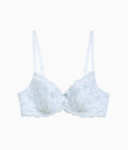 Feeling Famous Balconette Contour Bra - White/Frozen Fjord | Wacoal Signature