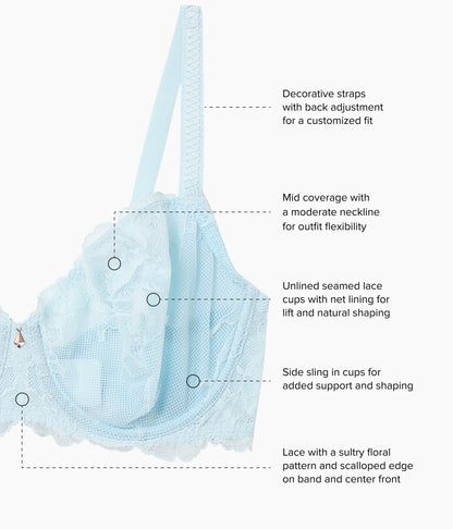 Vivid Attraction Underwire Bra - Soft Sky | Wacoal Top Pick