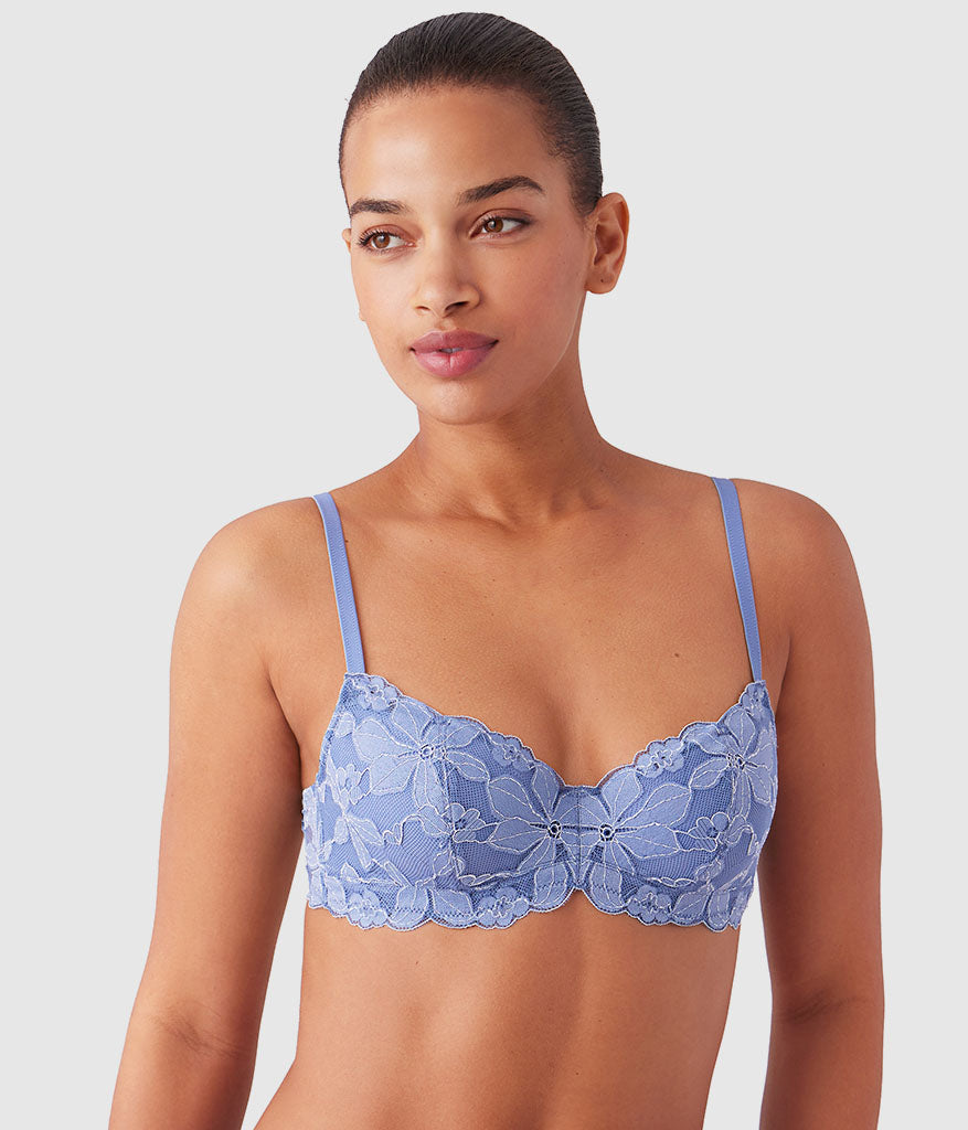 Feeling Famous Balconette Contour Bra - Country Blue/Bright White | Wacoal Great Value