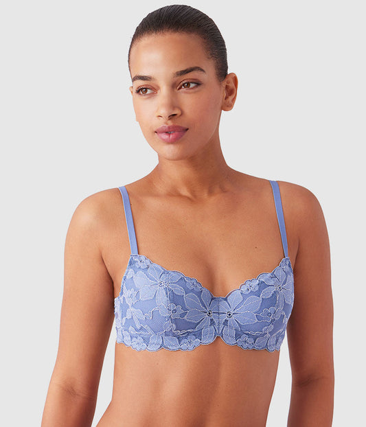 Feeling Famous Balconette Contour Bra - Country Blue/Bright White | Wacoal Great Value