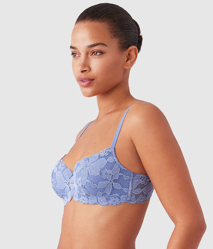 Feeling Famous Balconette Contour Bra - Country Blue/Bright White | Wacoal Great Value