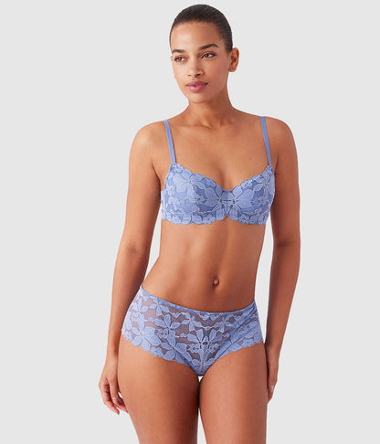 Feeling Famous Balconette Contour Bra - Country Blue/Bright White | Wacoal Great Value