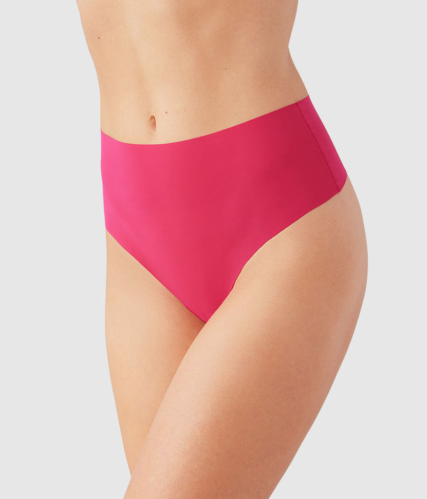 b.bare Hi-Waist Thong - Cerise | Wacoal Trending