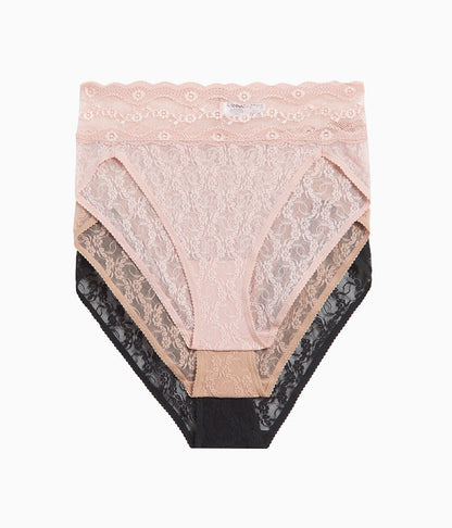 Lace Kiss Hi-Leg Panty Pack - Rose Smoke/Au Natural/Night | Wacoal Classic