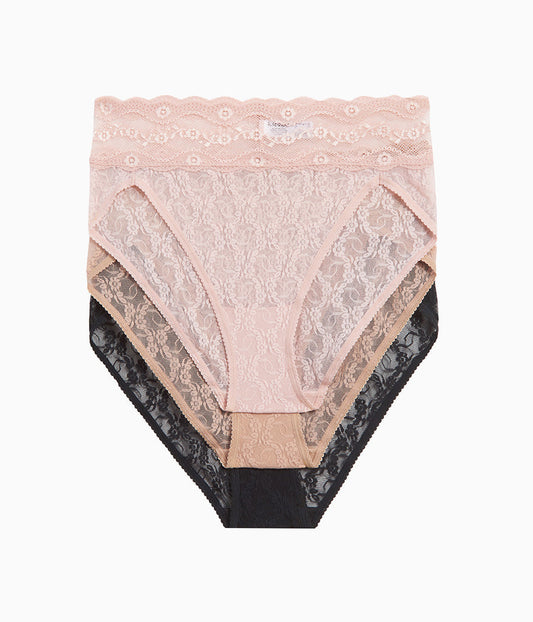 Lace Kiss Hi-Leg Panty Pack - Rose Smoke/Au Natural/Night | Wacoal Classic