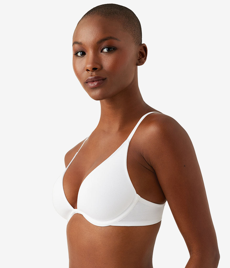 Cotton To A Tee Plunge T-Shirt Bra - White | Wacoal Essential