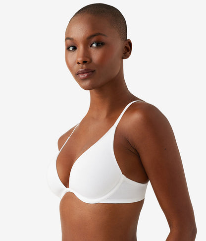 Cotton To A Tee Plunge T-Shirt Bra - White | Wacoal Essential