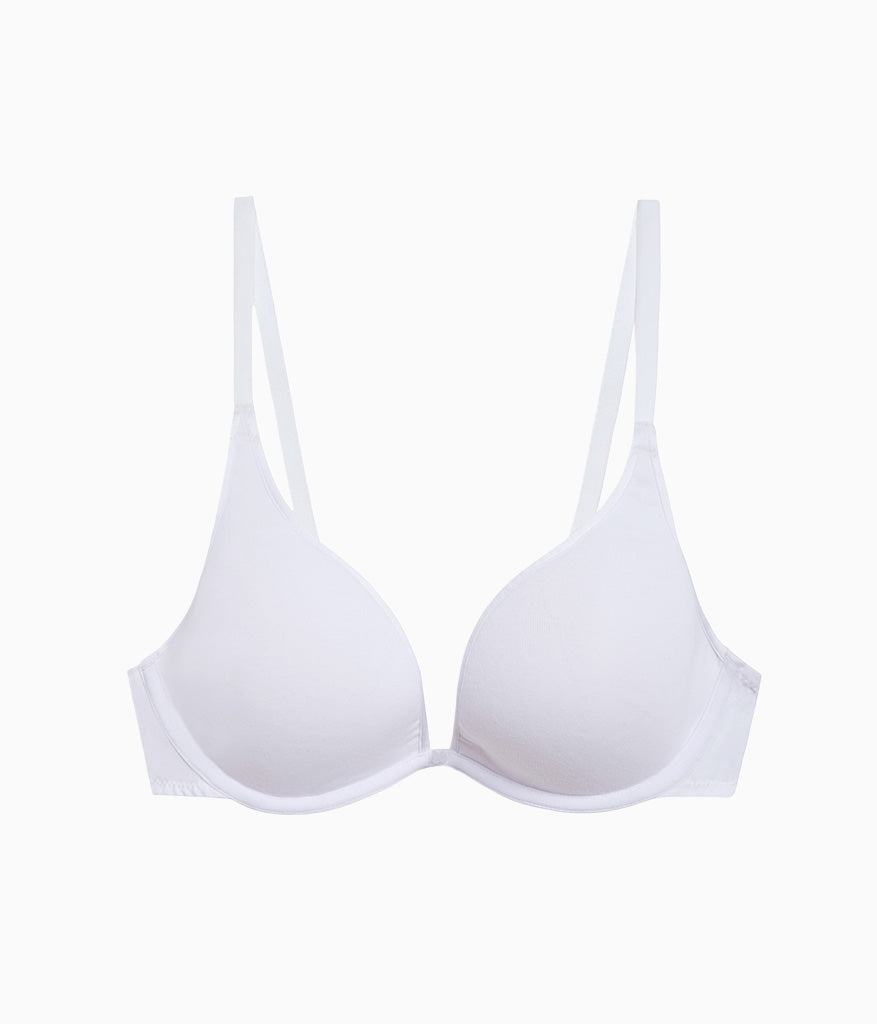 Cotton To A Tee Plunge T-Shirt Bra - White | Wacoal Essential