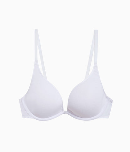 Cotton To A Tee Plunge T-Shirt Bra - White | Wacoal Essential